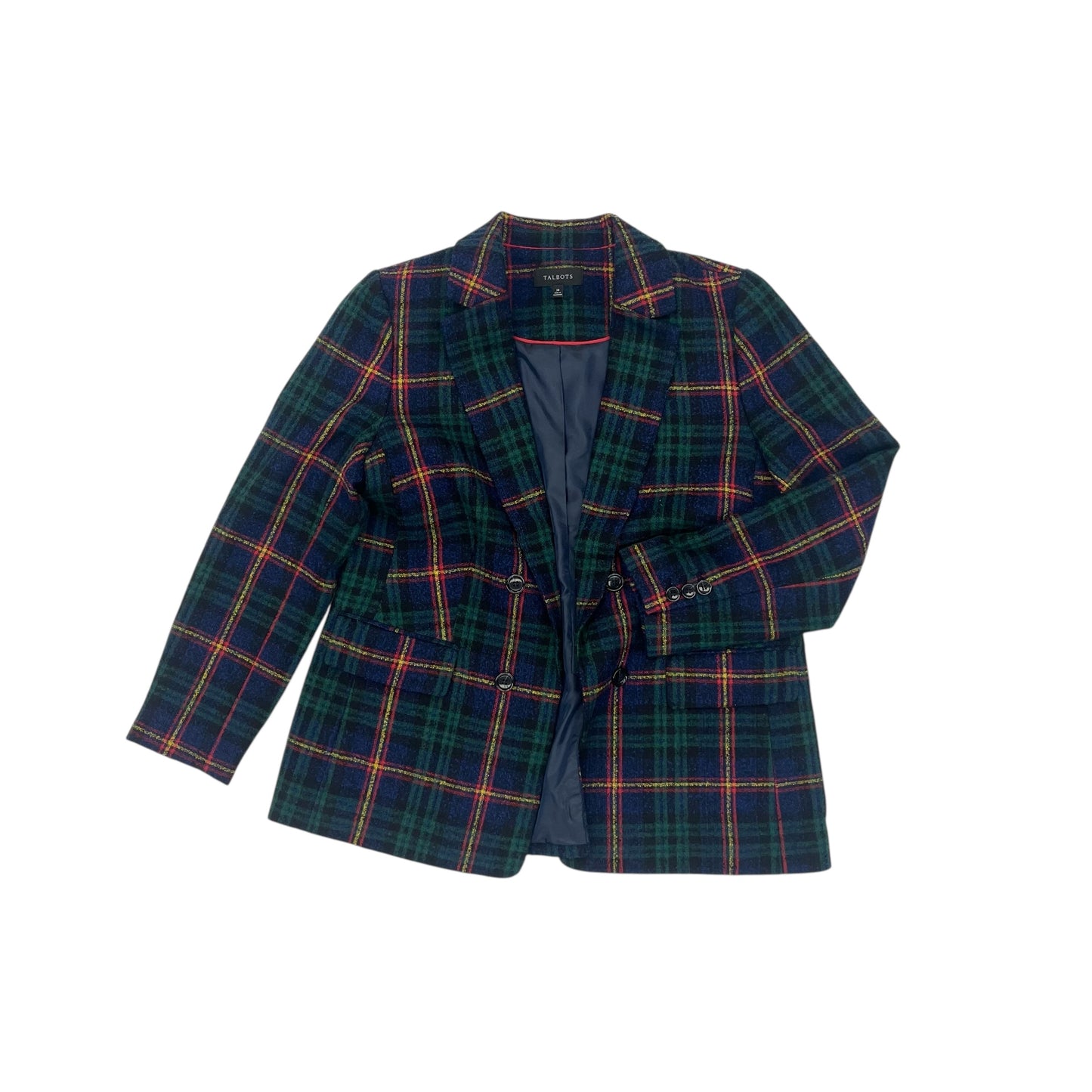 Blazer By Talbots In Plaid Pattern, Size:L