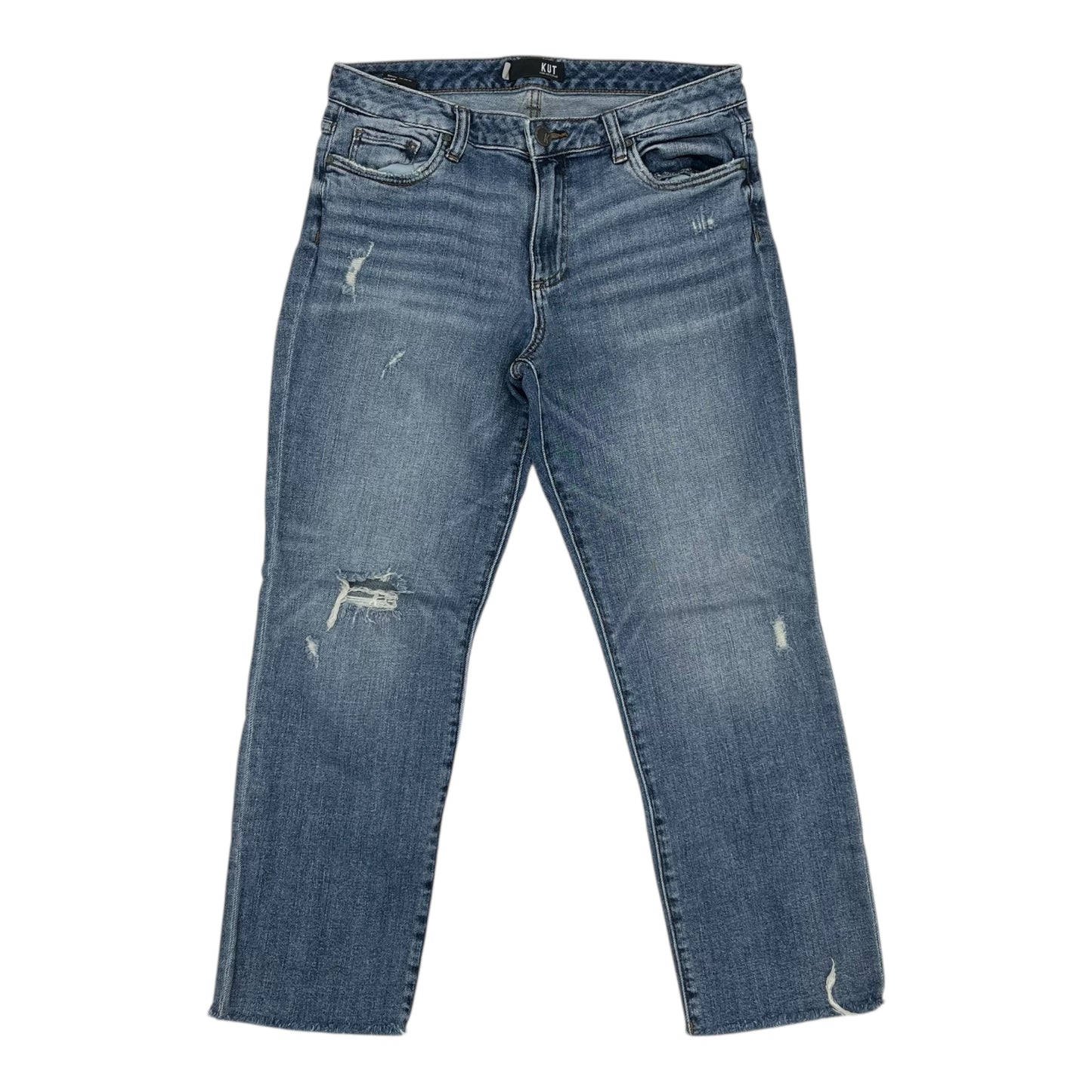 Jeans Straight By Kut In Blue Denim, Size:10