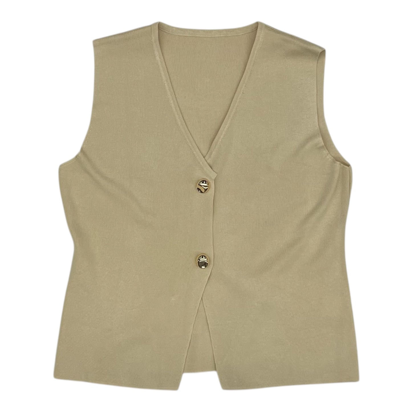 Vest Sweater By Clothes Mentor In Tan, Size:M