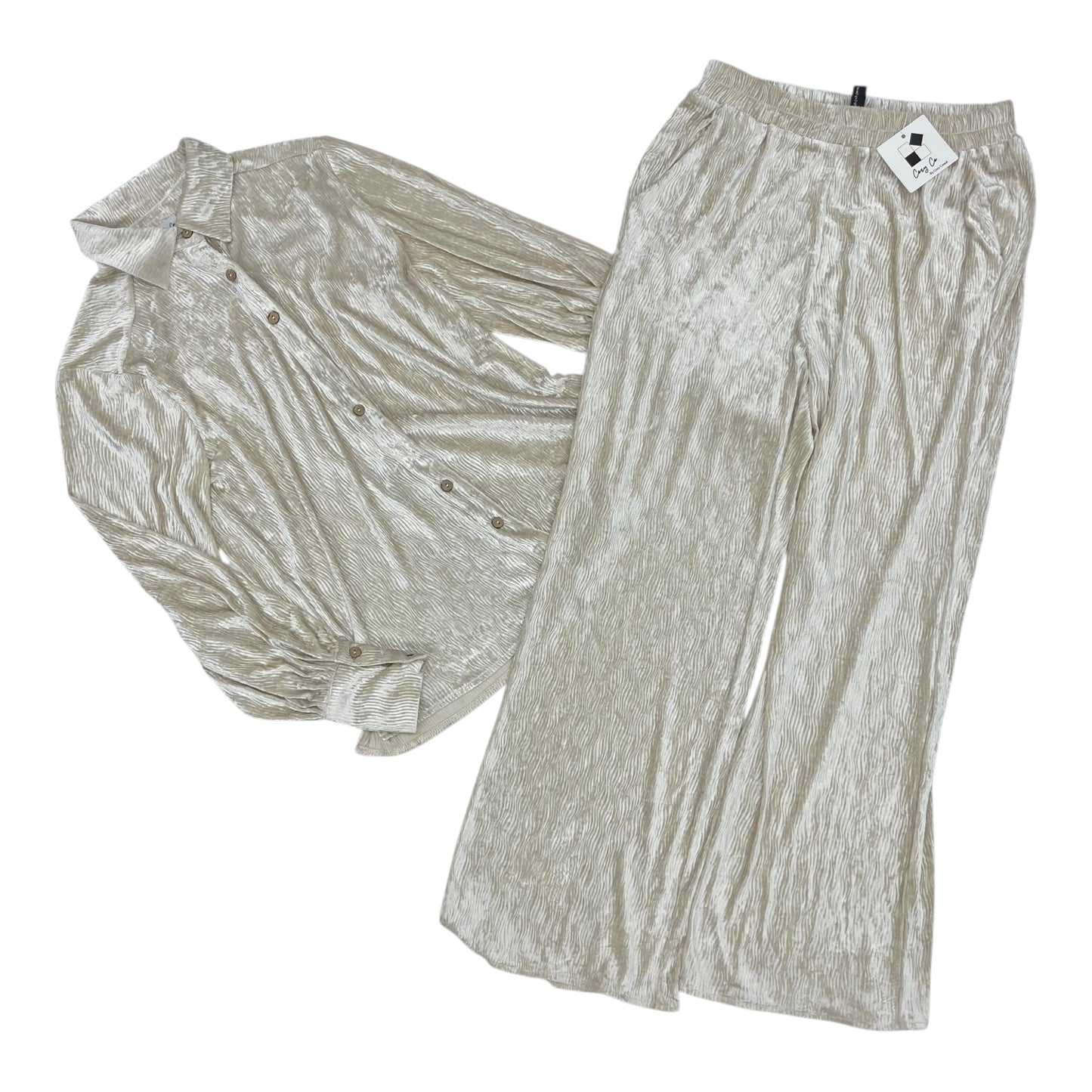 Pants Set 2Pc By Clothes Mentor In Cream, Size:M