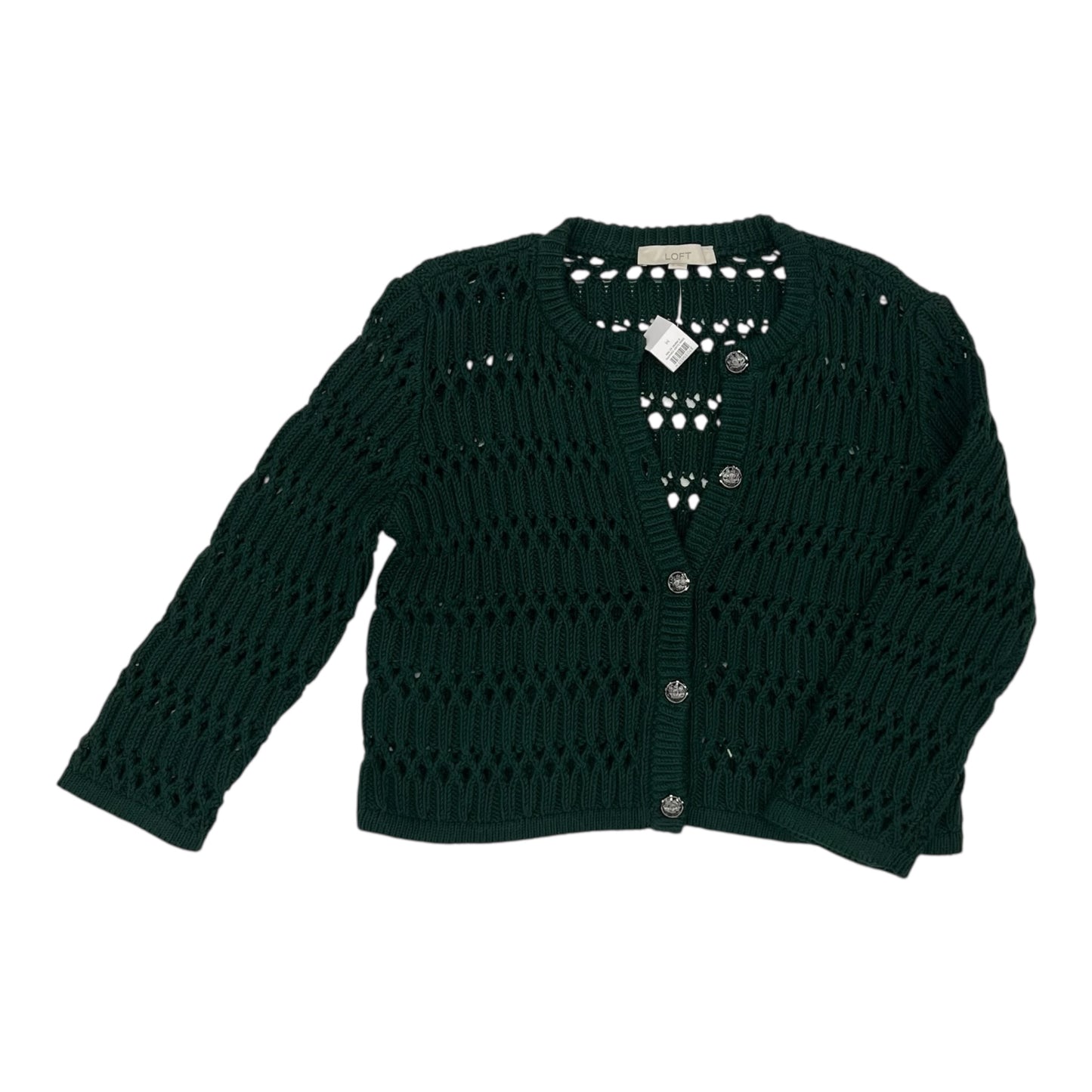 Sweater Cardigan By Loft In Green, Size:M