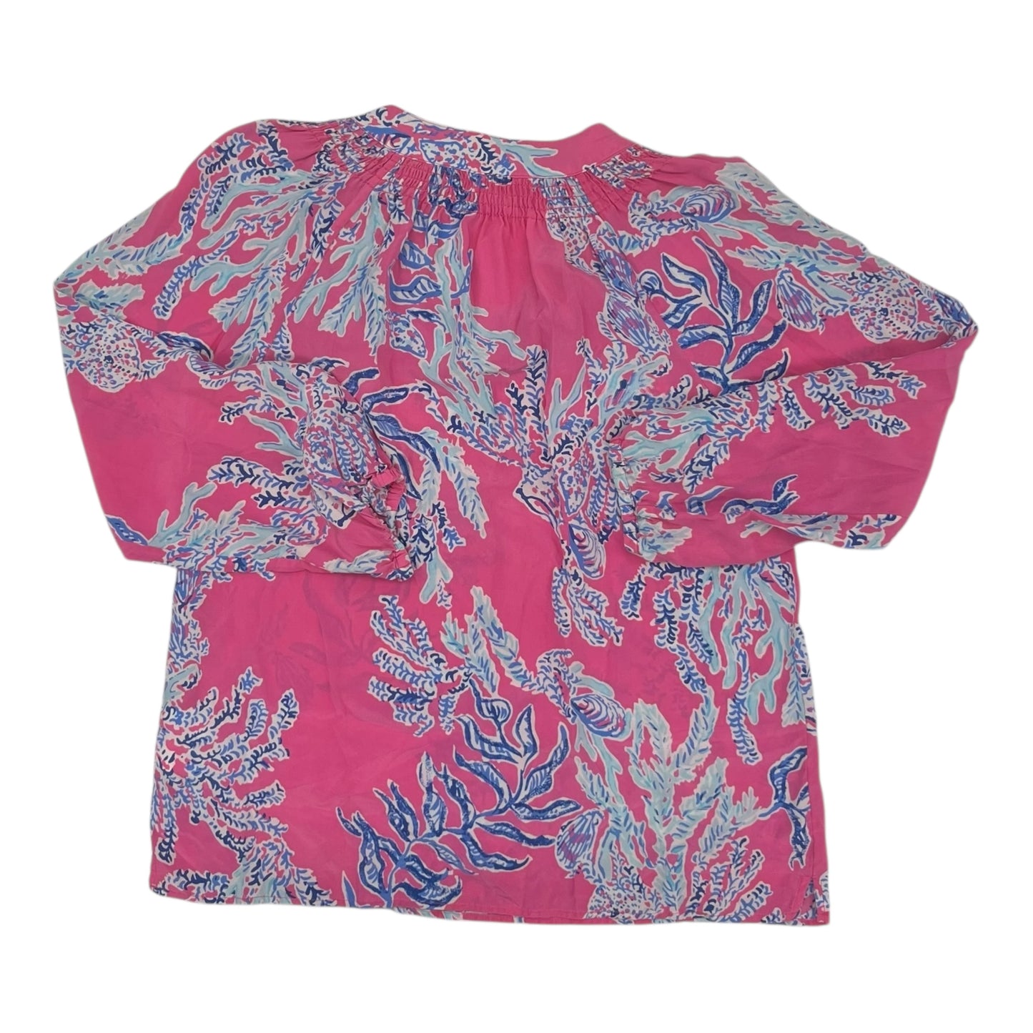 Blouse Designer By Lilly Pulitzer In Blue & Pink, Size:M