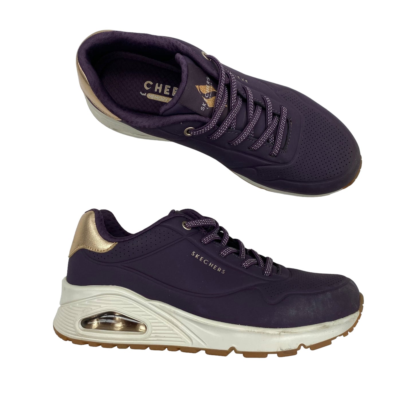 PURPLE SHOES SNEAKERS by SKECHERS Size:7