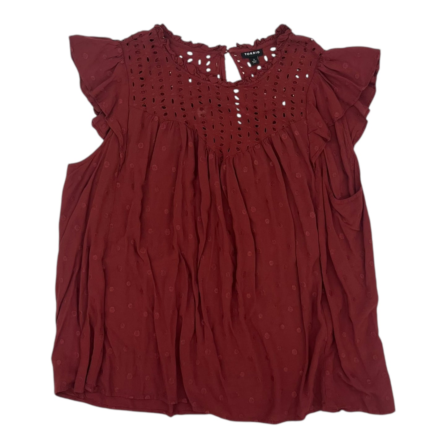 Blouse Ss By Torrid In Red, Size:3X