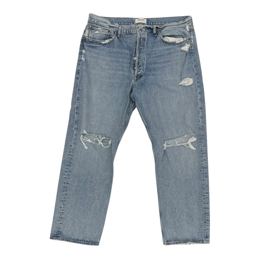 Jeans Straight By Agolde In Blue Denim, Size:18