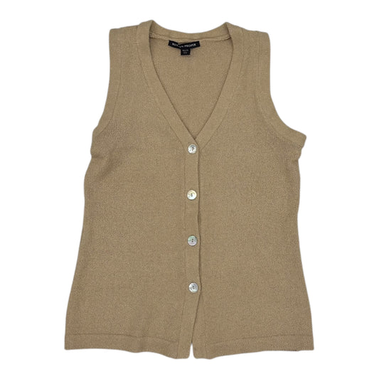 Vest Sweater By Boston Proper In Tan, Size:Xs