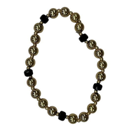 Bracelet Beaded By Clothes Mentor In Black & Gold