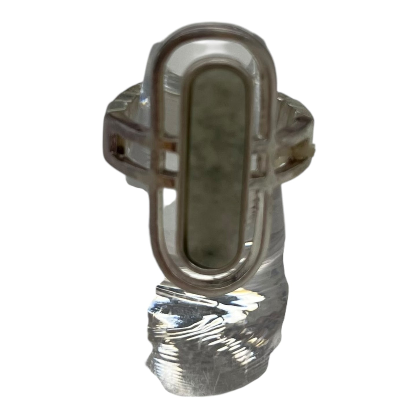 Ring Statement By Clothes Mentor In Green & Silver