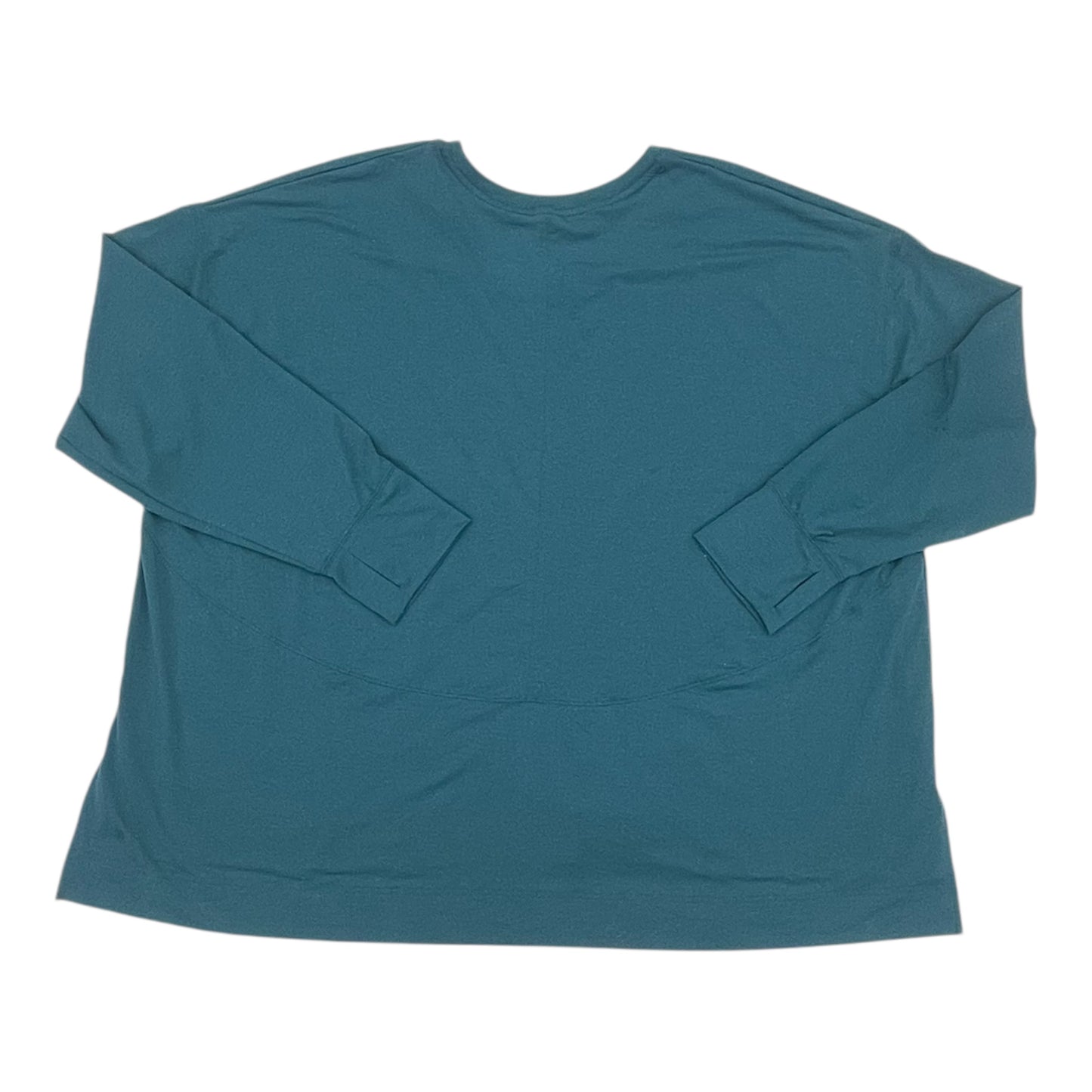 Athletic Top Ls Crewneck By All In Motion In Teal, Size:4X