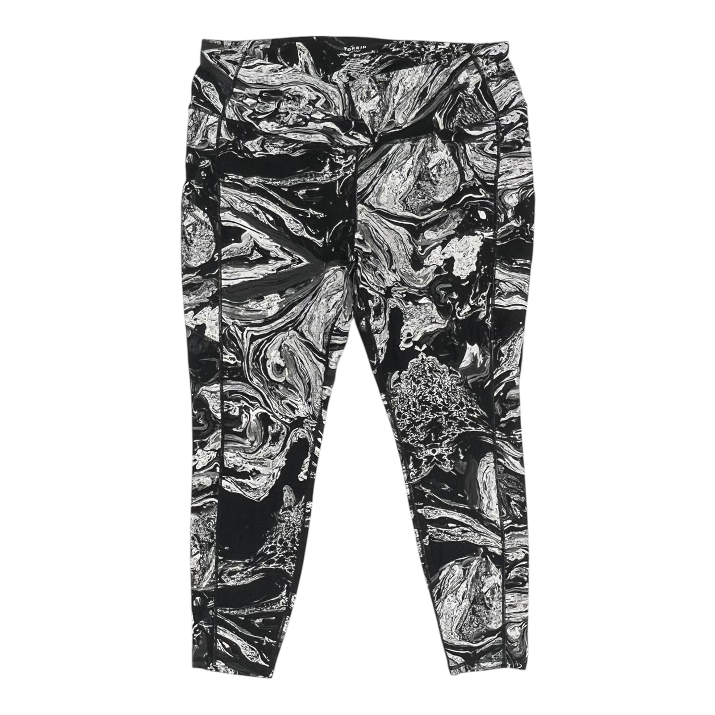 Athletic Leggings By Torrid In Black & White, Size:3X