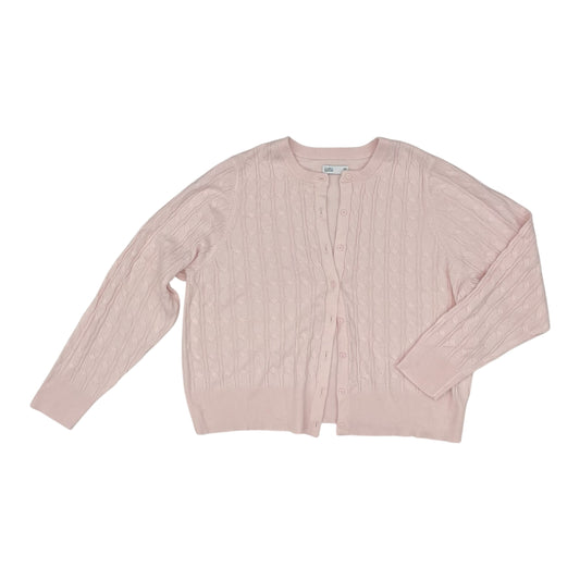 Sweater Cardigan By Croft And Barrow In Pink, Size:Xxl