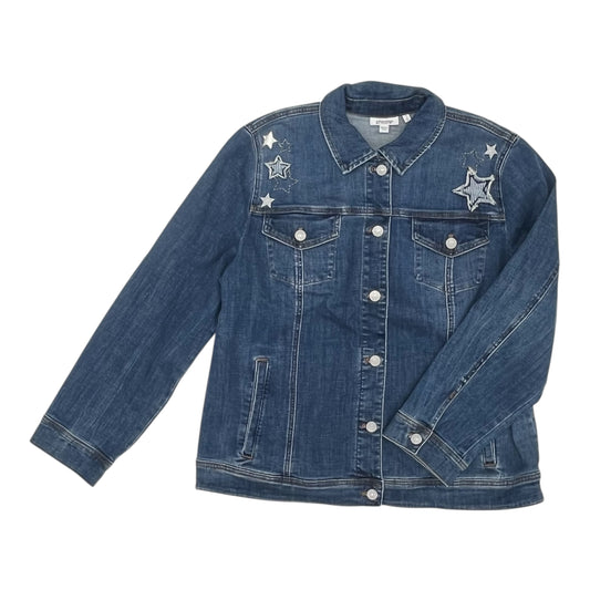 Jacket Denim By Chicos In Blue Denim, Size:Xl