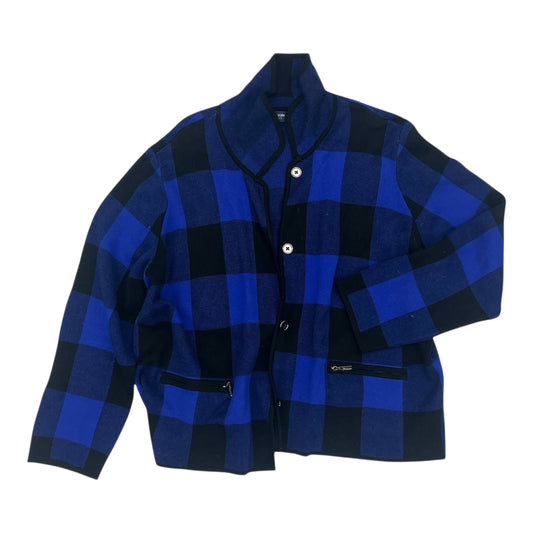 Sweater Cardigan By Jones New York In Black & Blue, Size:3X