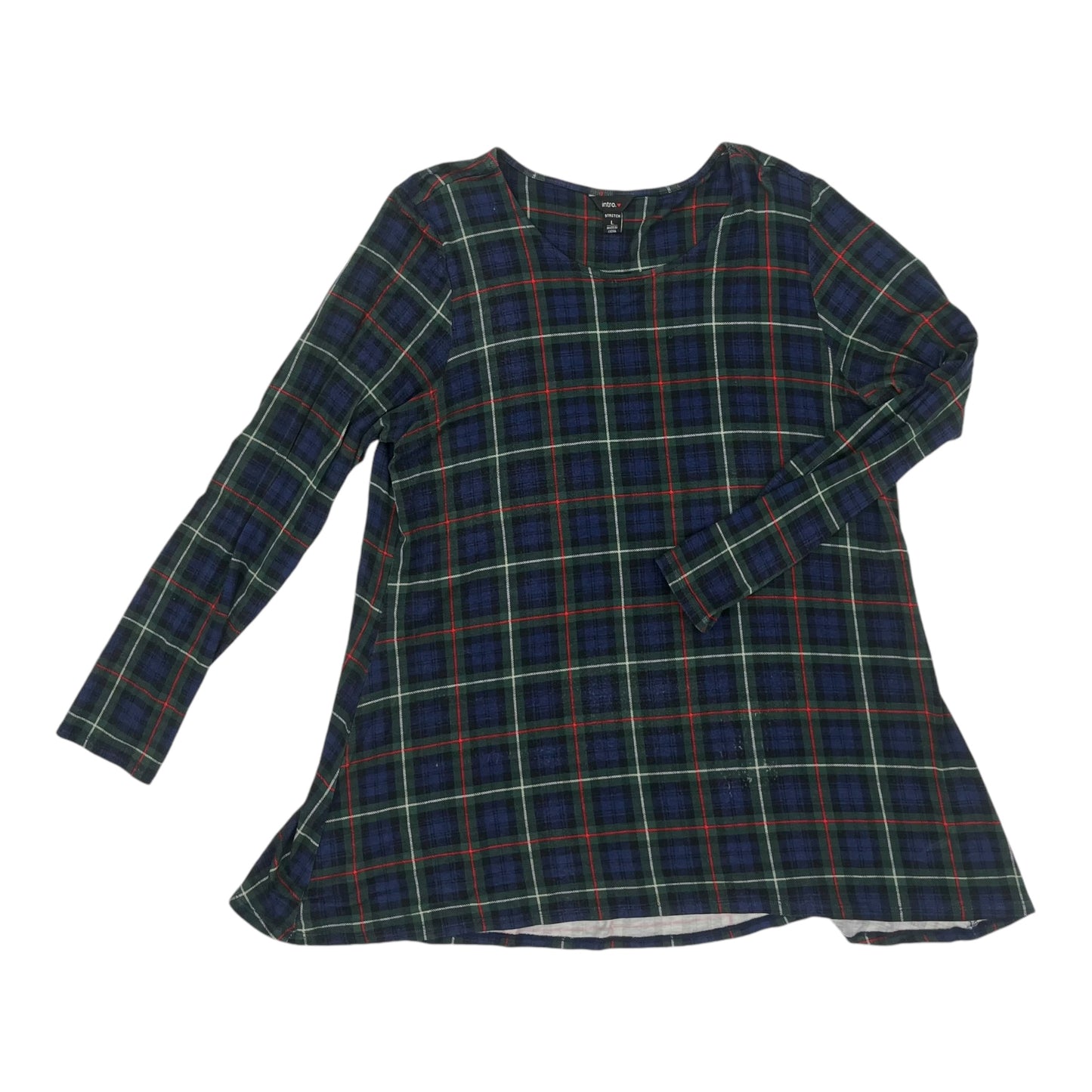 Top Ls By Intro In Plaid Pattern, Size:L