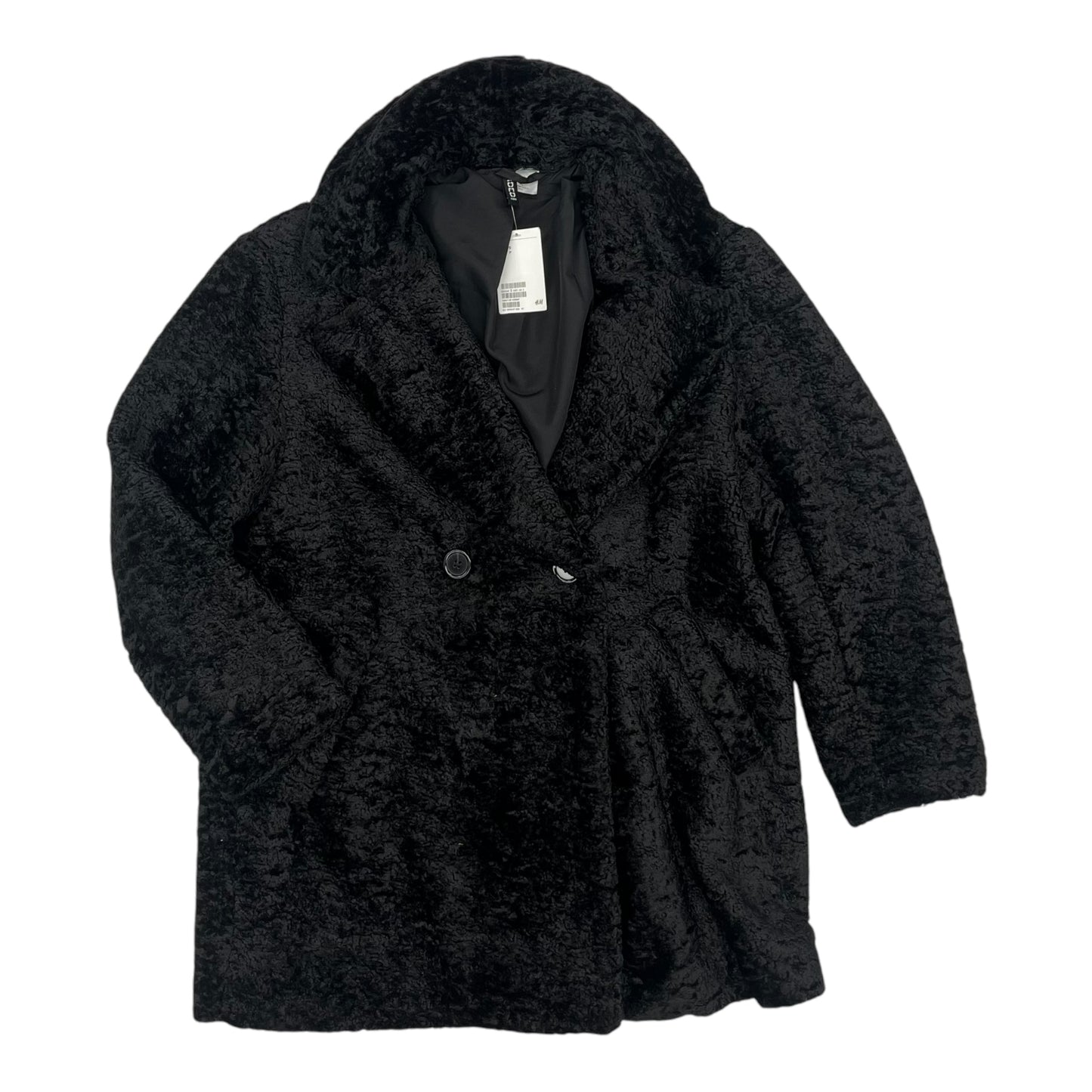 Coat Faux Fur & Sherpa By Divided In Black, Size:S