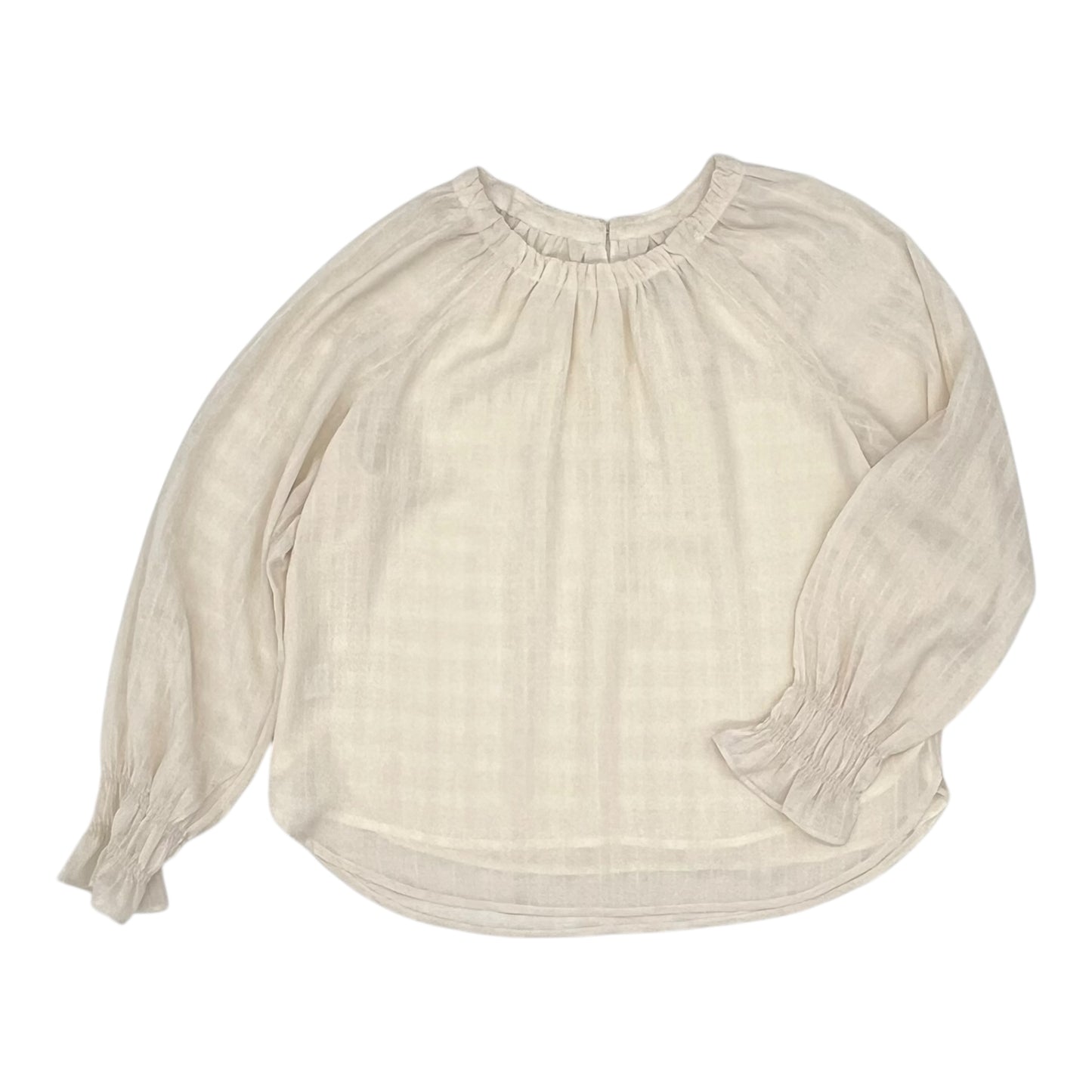 Blouse Ls By Loft In Cream, Size:M