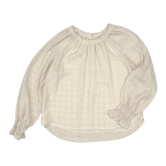 Blouse Ls By Loft In Cream, Size:M
