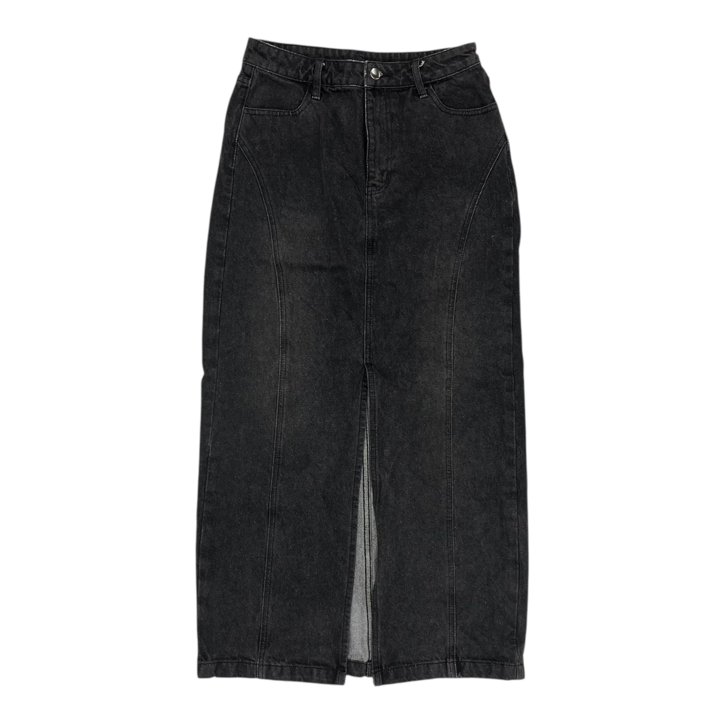 Skirt Maxi By Blu Pepper In Black Denim, Size:S