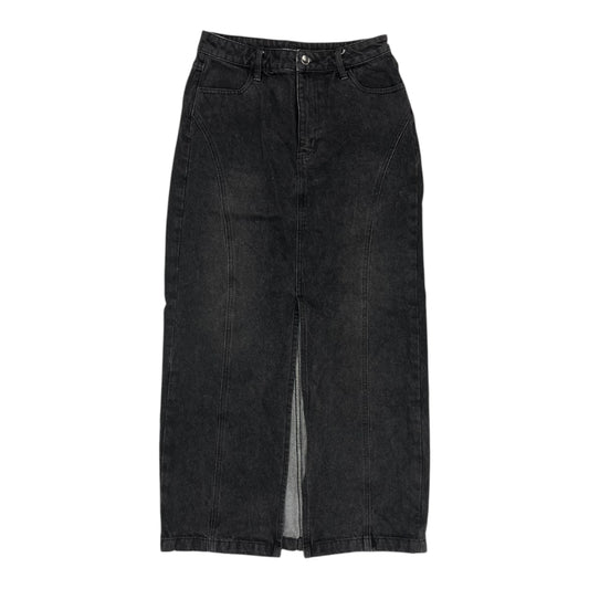 Skirt Maxi By Blu Pepper In Black Denim, Size:S