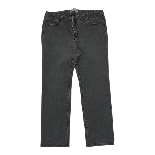 Jeans Straight By Chicos In Black Denim, Size:12