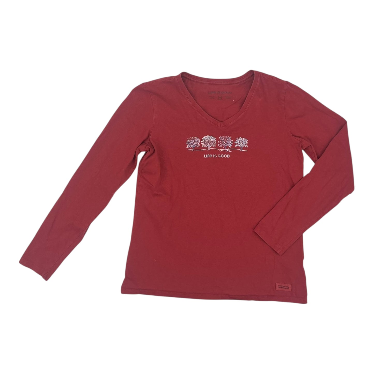 Top Ls Basic By Life Is Good In Red, Size:M