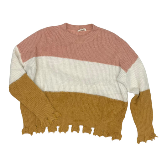Sweater By Fashion On Earth In Pink & White, Size:L