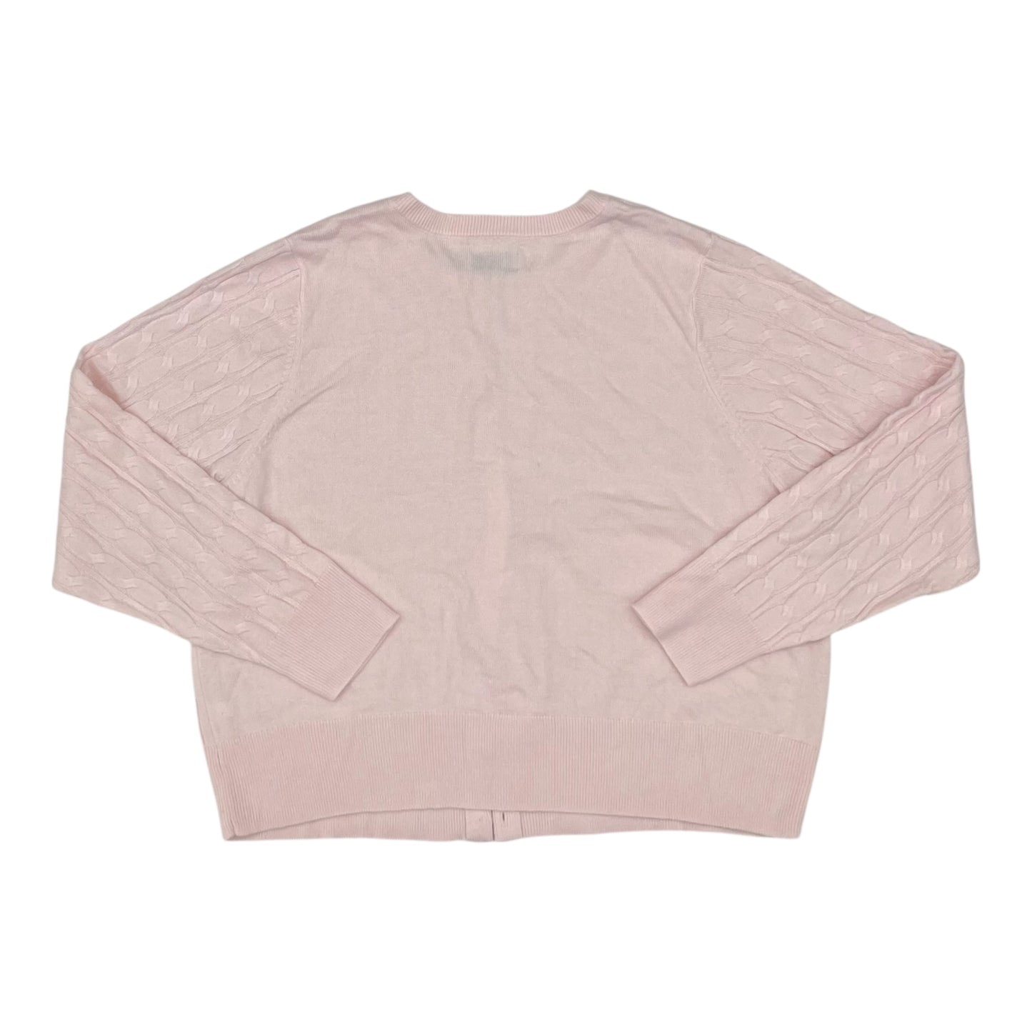 Sweater Cardigan By Croft And Barrow In Pink, Size:Xxl