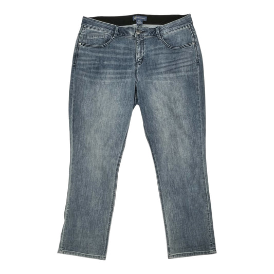 Jeans Straight By Democracy In Blue Denim, Size:20