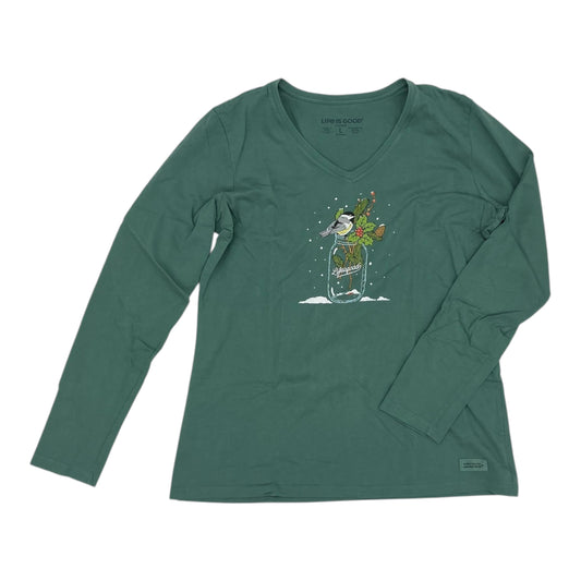 Top Ls By Life Is Good In Green, Size:L