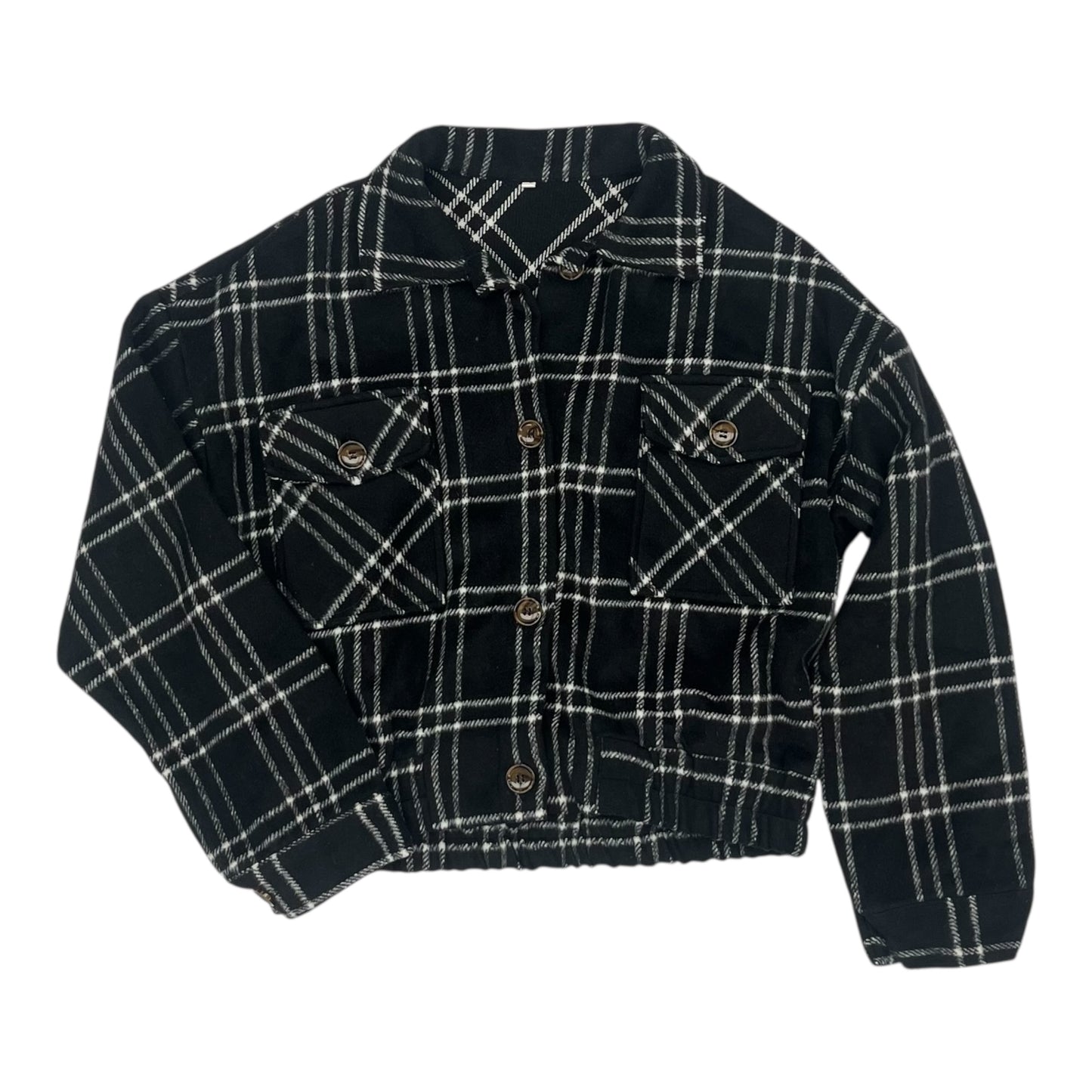 Jacket Shirt By Clothes Mentor In Black, Size:M