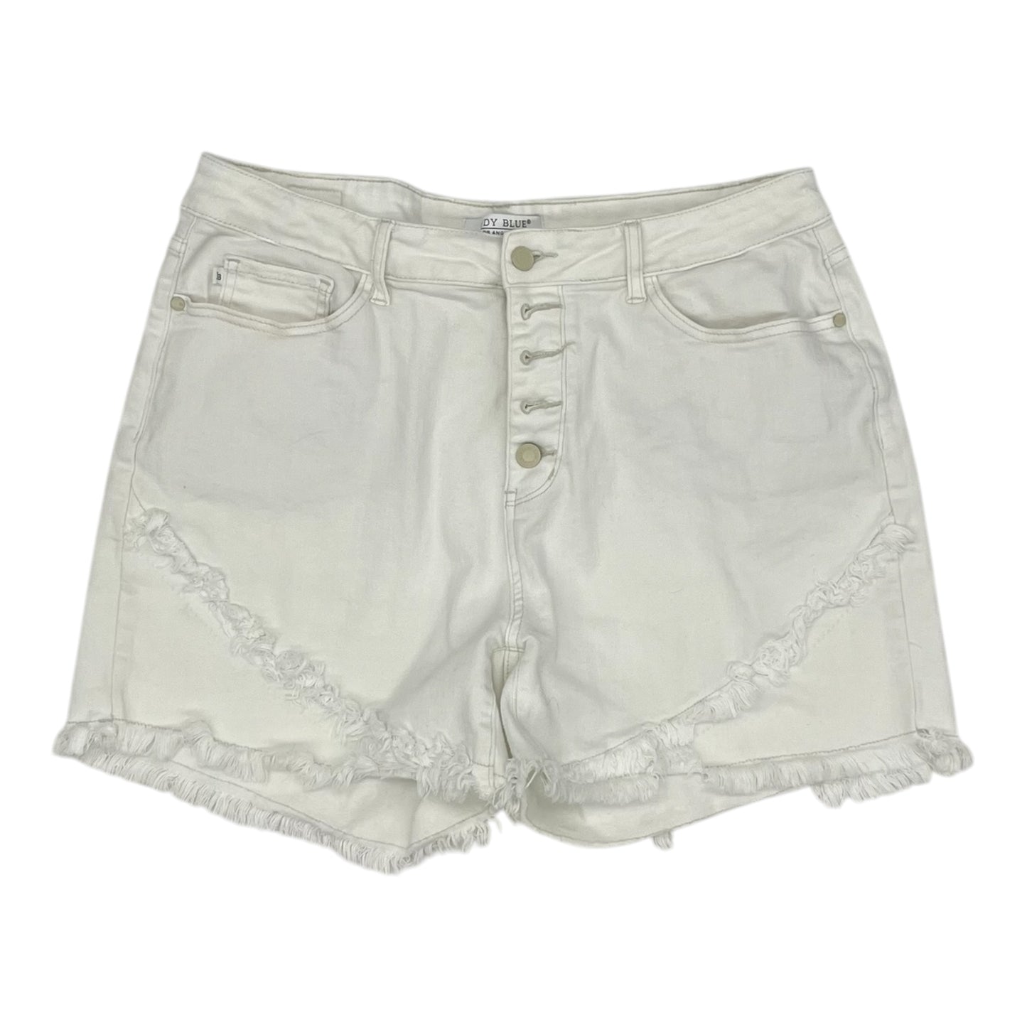 Shorts By Judy Blue In White Denim, Size:2X
