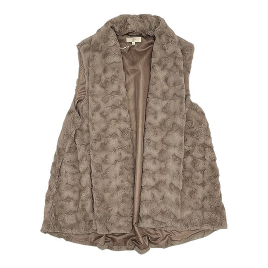 Vest Faux Fur & Sherpa By Entro In Brown, Size:1X