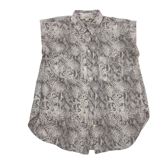 SNAKESKIN PRINT LOFT BLOUSE SS, Size XS