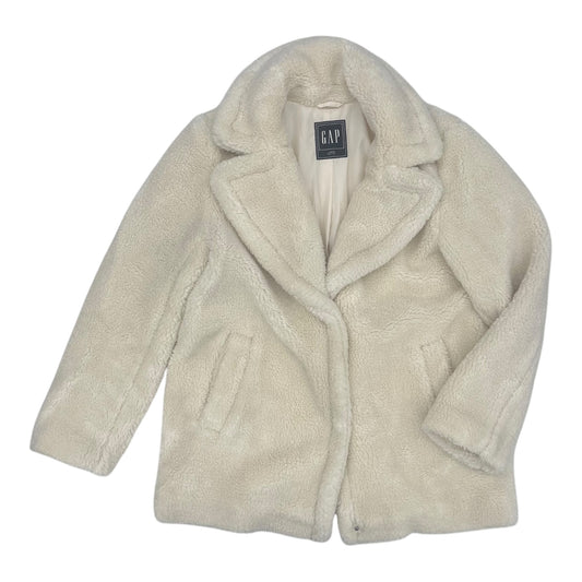 Coat Faux Fur & Sherpa By Gap In Cream, Size:L