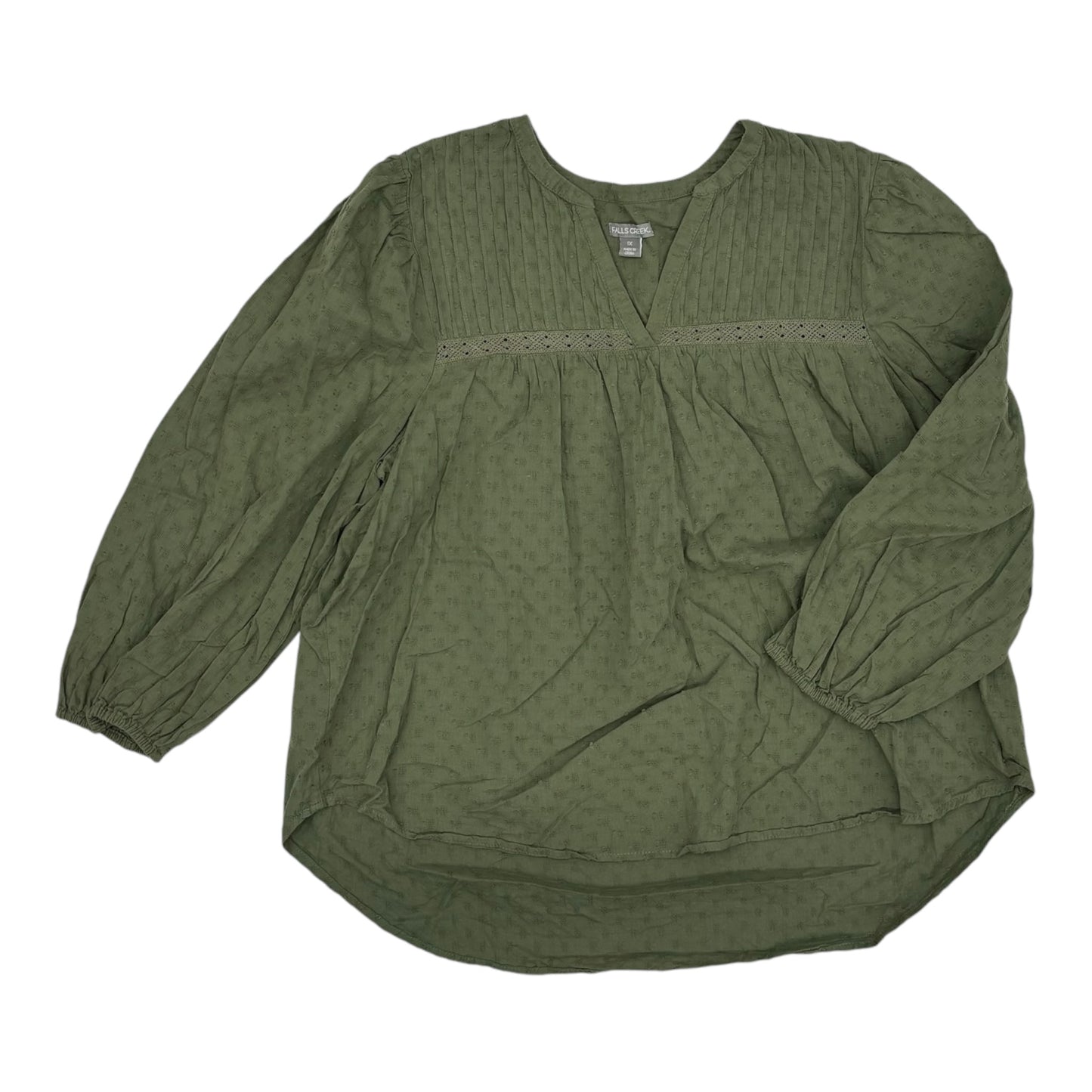 Top Ls By Falls Creek In Green, Size:1X