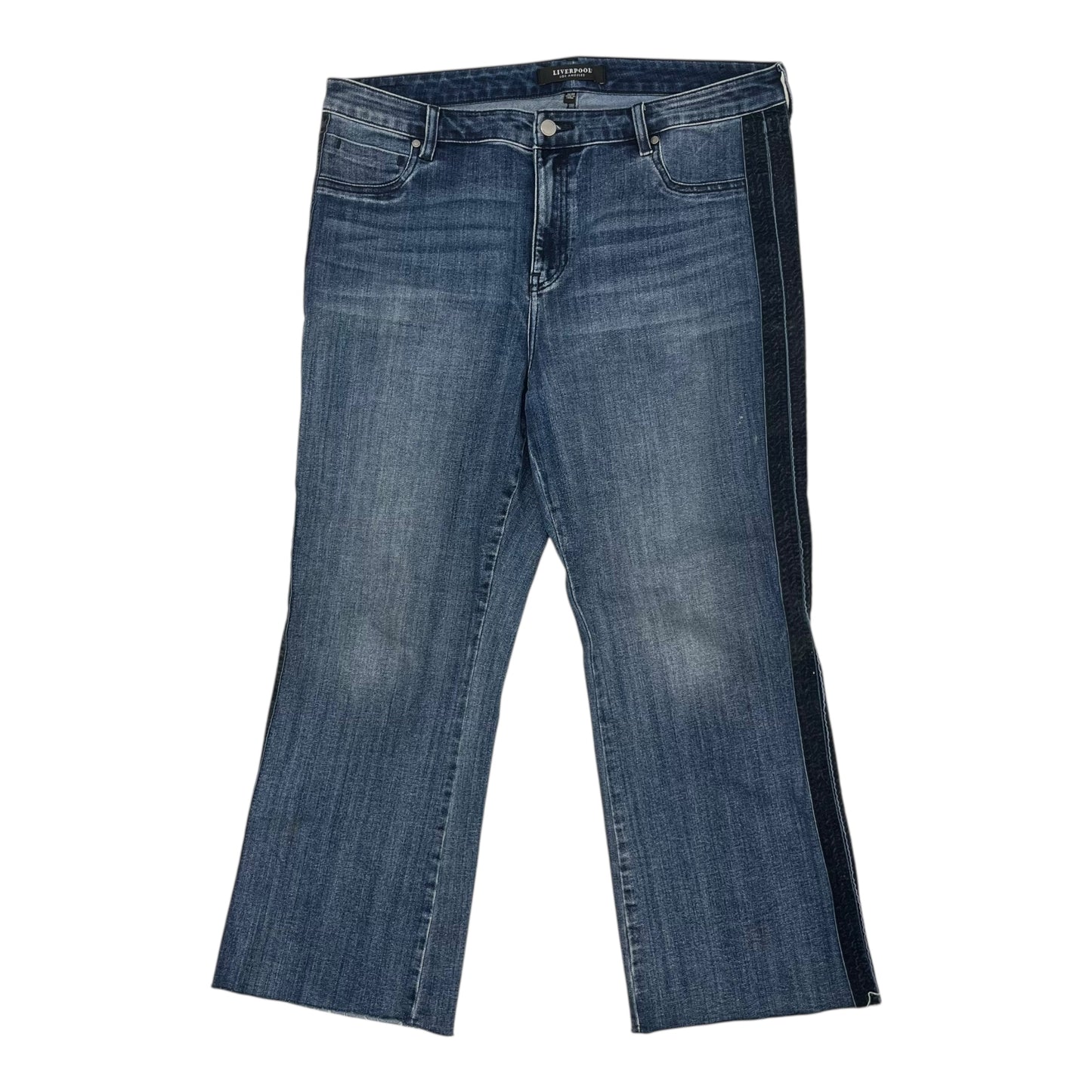 Jeans Cropped By Liverpool In Blue Denim, Size:16