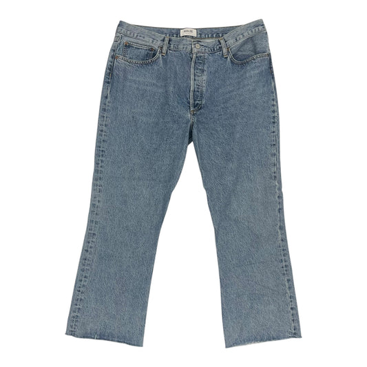 Jeans Straight By Agolde In Blue Denim, Size:16