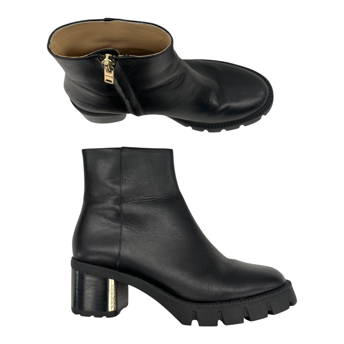 Boots Designer By Coach In Black, Size:6.5