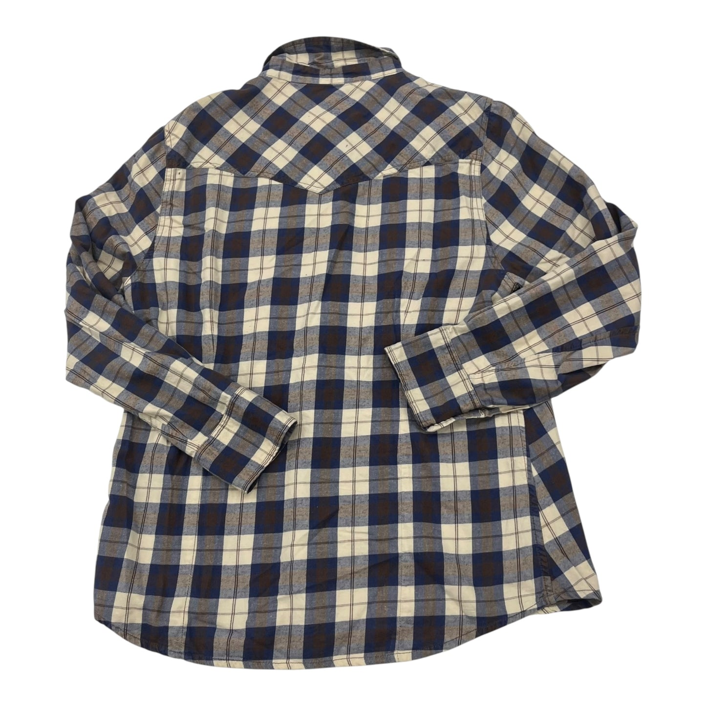 Blouse Ls By Jag In Blue & Tan, Size:Xl