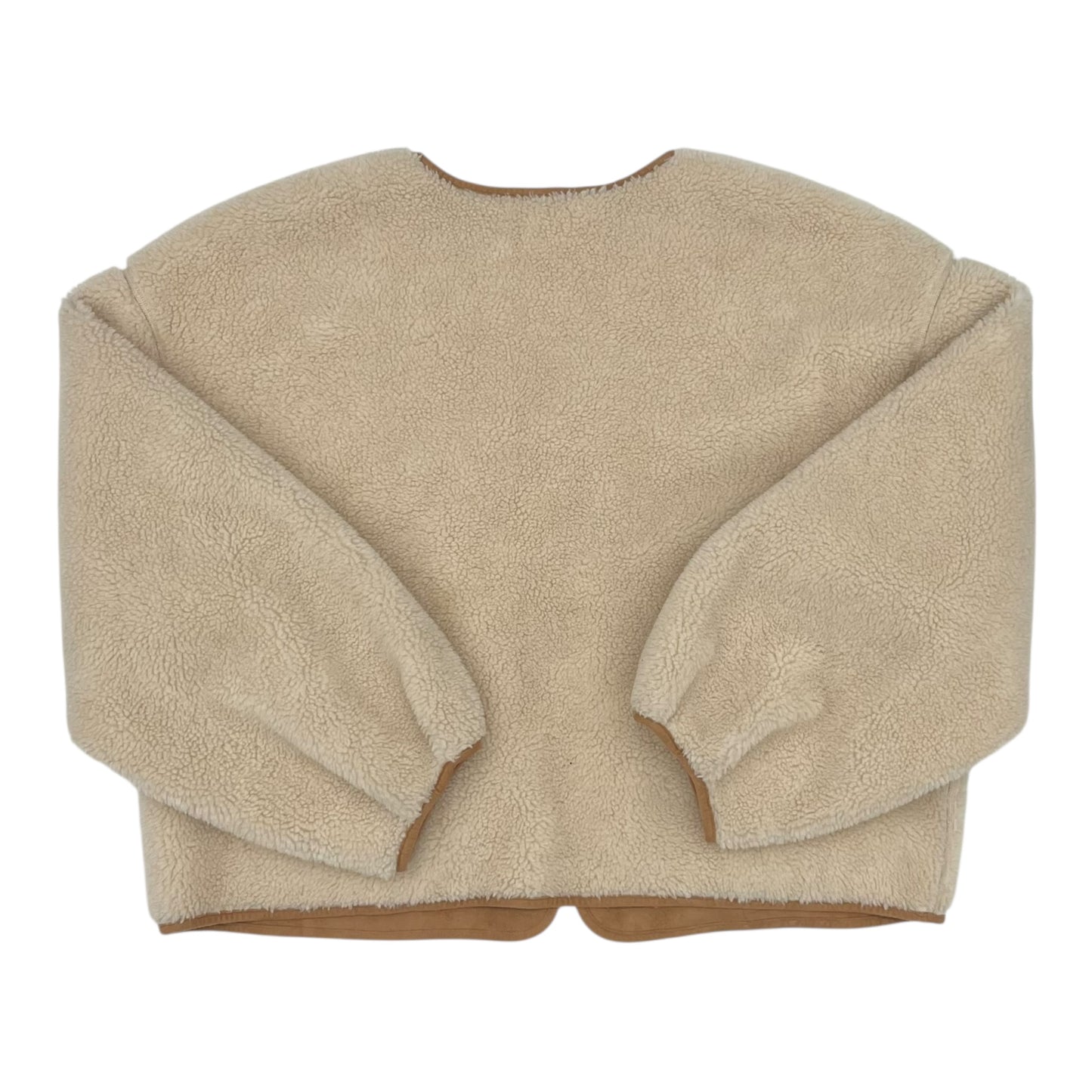 Jacket Faux Fur & Sherpa By Express In Cream, Size:Xl