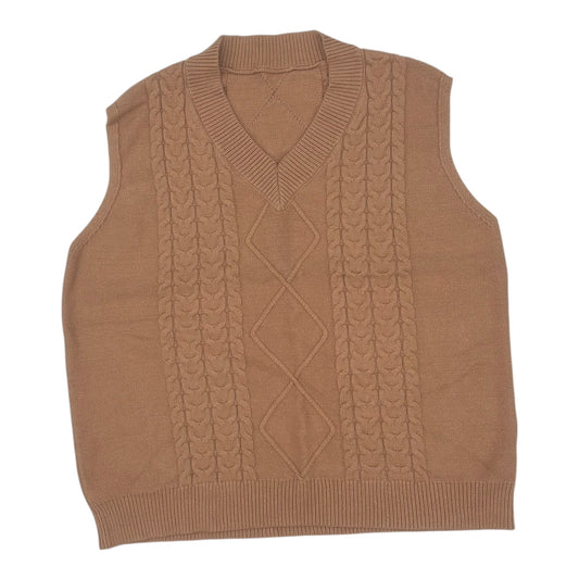 Vest Sweater By Cme In Tan, Size:2X
