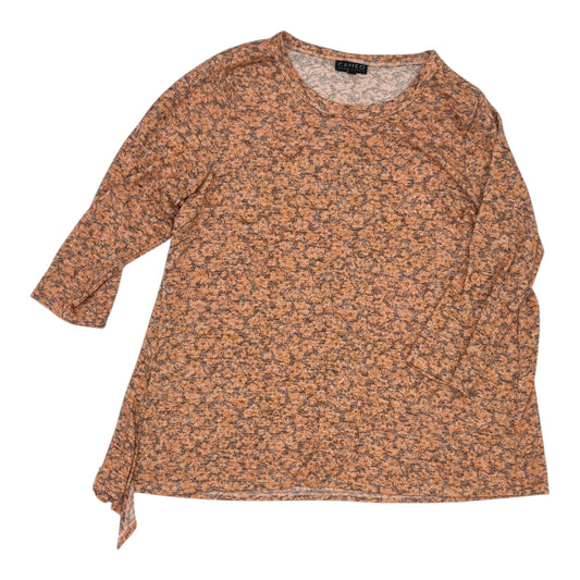 Blouse 3/4 Sleeve By Clothes Mentor In Orange, Size:2X