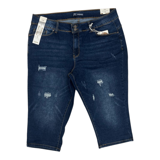 Jeans Cropped By Cme In Blue Denim, Size:22