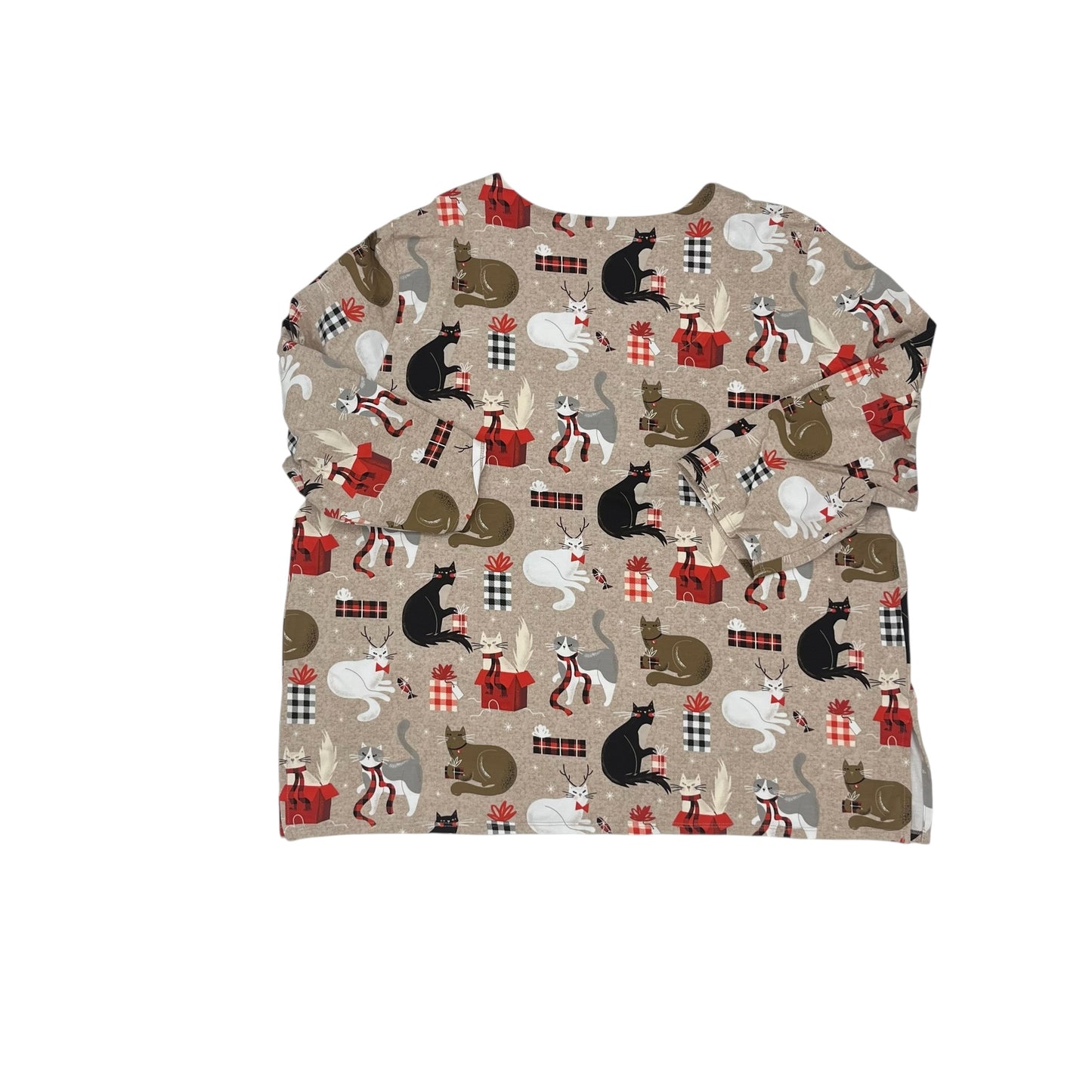 Top 3/4 Sleeve By Alfred Dunner In Tan, Size:2X