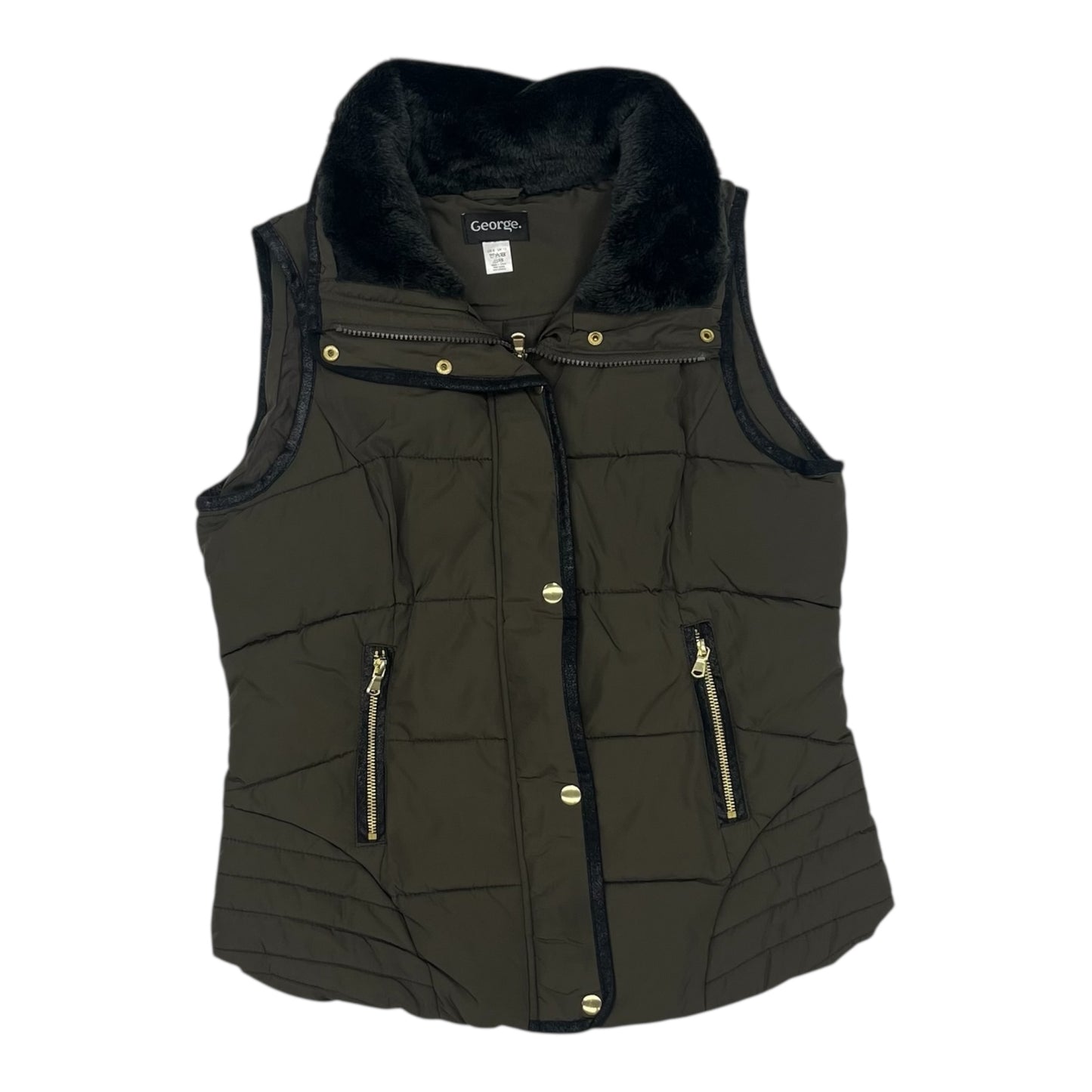 Vest Puffer & Quilted By George In Green, Size:S