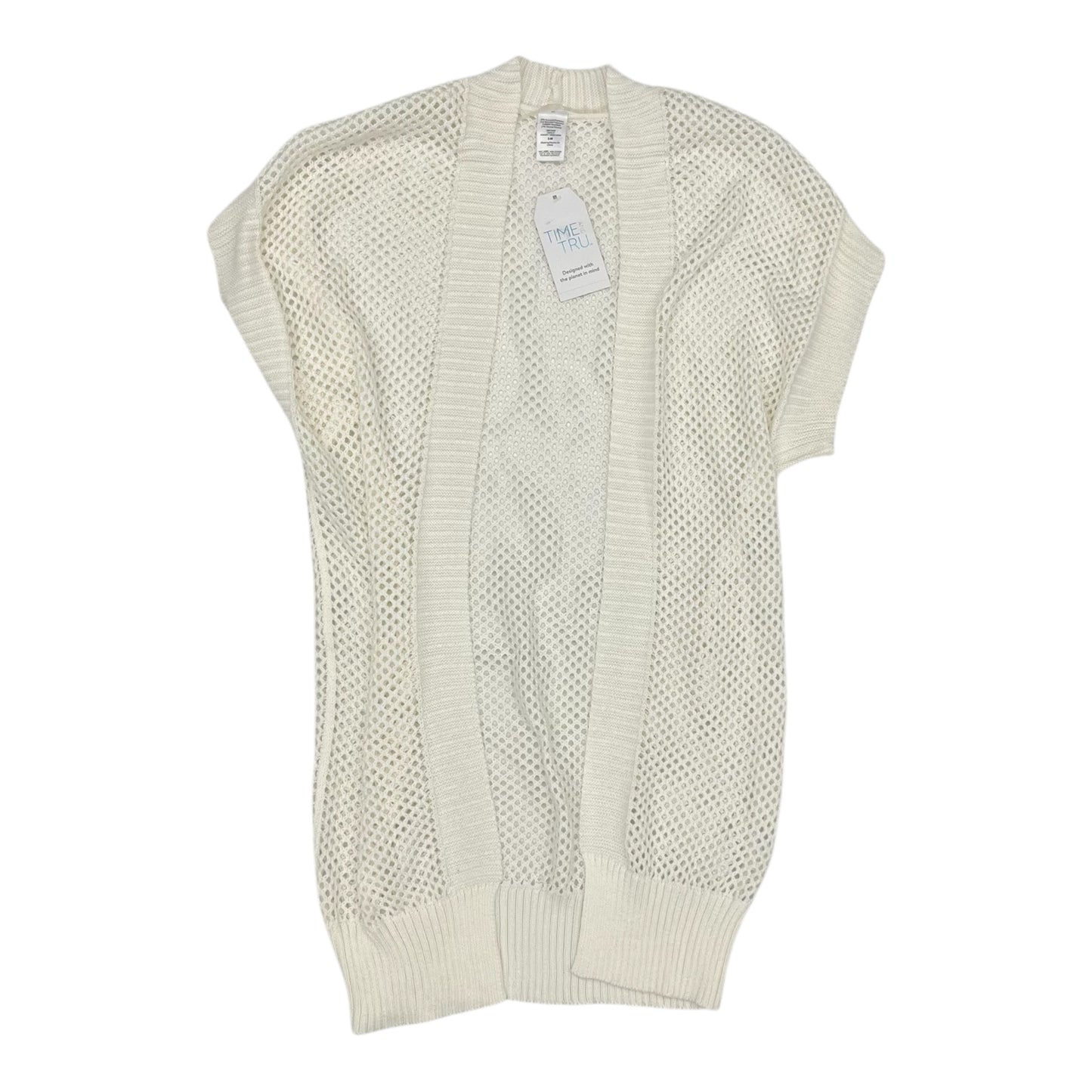 Sweater Cardigan By Time And Tru In Cream, Size:S