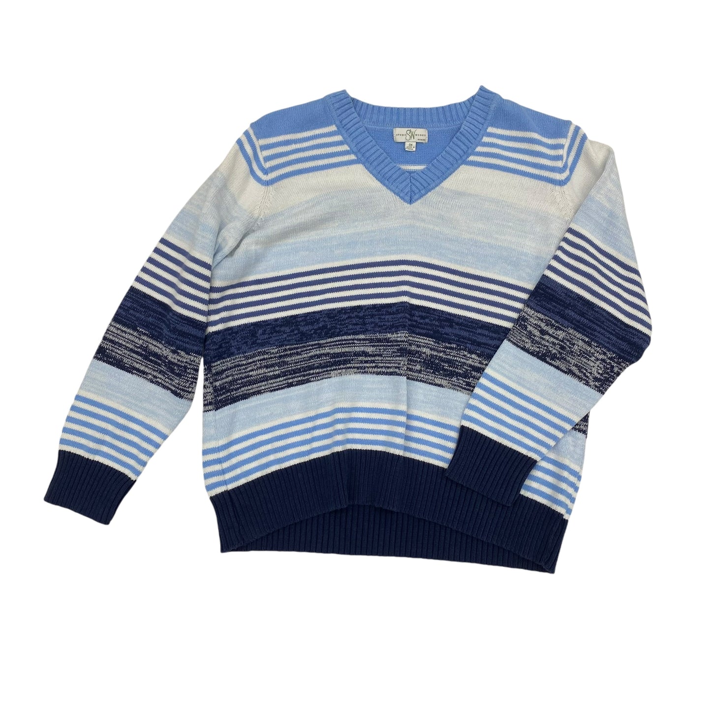 BLUE & WHITE SWEATER by STUDIO WORKS Size:3X