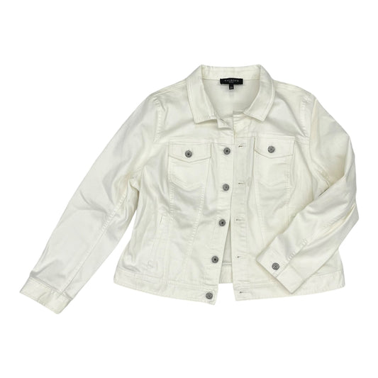 Jacket Denim By Talbots In White, Size:Petite   Xl