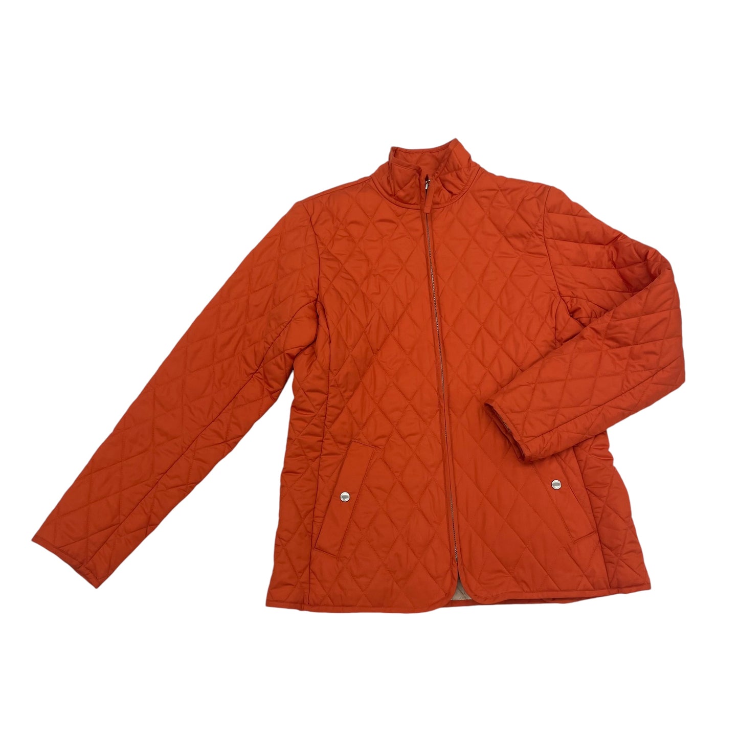 Jacket Puffer & Quilted By Lands End In Orange, Size:S