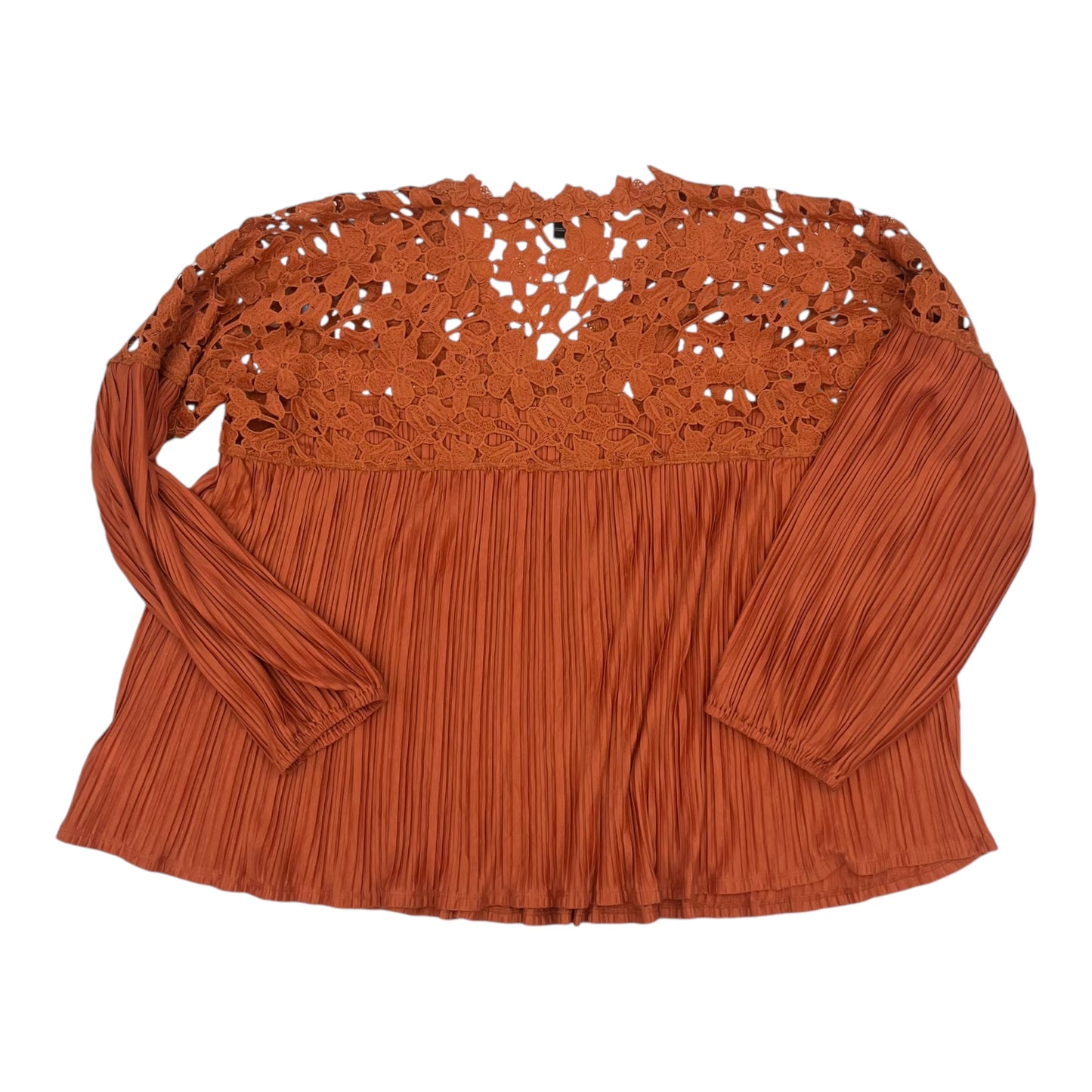 Blouse Ls By Express In Orange, Size:L